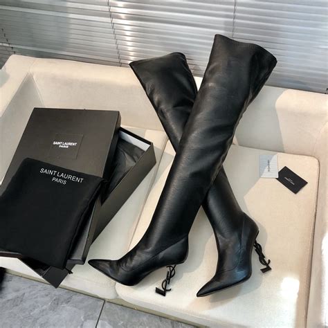 ysl thigh high boots|Saint Laurent Thigh High Boots for Women .